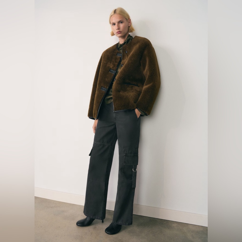 MANGO FAUX-FUR COAT WITH APPLIQUÉS
